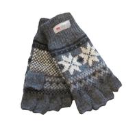 Halbfinger Handschuh mit Norweger Muster Thinsulate für Herren grau mit dunkelgrau, L/XL