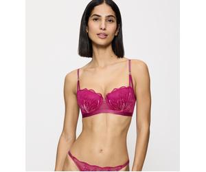 Halbschalen-BH TRIUMPH "Crazy Stupid Love", Damen, Gr. 85, Cup B, pink (passion fruit), Mesh, Spitze, Obermaterial: 49% Polyester, 39% Polyamid, 9% Elasthan, 3% Viskose, BHs, Komfort-Bügel, italienisc