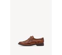 Schnürschuh TAMARIS, Damen, Gr. 36, beige (cognac), Leder, Schuhe Schnürschuh, Schnürschuh, Businessschuh, mit eleganter Lyralochung (46306866-36) cognac