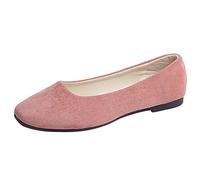 Halbschuhe Damen - Schuhe Elegant Barfuss Ballerina Bequeme Ballerinas Geschlossene Breite Flat Sommerschuhe Bequem Loafer Flache Spitz Klasssische Walkingschuhe Balerinaschuhe Rosa 42