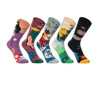 Halbur Bunte Lustige socken, 5 Parr Baumwolle Kuschelsocken Wadenstrümpfe Socken damen 35-42 mit Katze Hund Punkt Blume Wellen Motiv Ölgemälde-Design