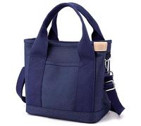 Halemet Kleine Tragetasche mit Reißverschluss für Damen, Canvas, Umhängetasche, Umhängetasche, Hobo-Tasche, Kuriertasche 2023, navy, Large