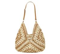 Halemet Stroh-Hobo-Taschen für Damen, Vintage, Umhängetasche, Tragetasche, Designer-Strandtasche, Urlaub, Arbeit, Alltag, Sommer, Khaki-verstellbarer Riemen, Einheitsgröße