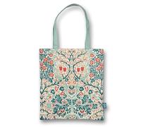 Half Moon Bay ACS John H. Dearle Botanical Blackthorn Einkaufstasche, recycelte Baumwolle, wiederverwendbar, 41,9 x 38,1 cm, Blaugrün und Korallenrot