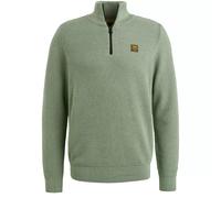 Half zip collar cotton mouline Grün XXL