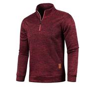 Half Zip Pullover Herren Ohne Kapuze Männer für Solid Arbeitspullover Oversize Winter Sport Arbeitspullover Sweater Men Alphanumerisch Outdoor Trainingsjacke Herbst Bomberjacke M-4XL