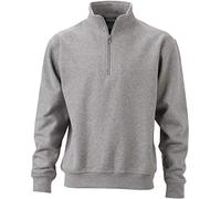 Half Zip Sweater - Farbe: Grey Heather - Größe: 4XL