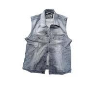 Halle 15 Clothes Slim Fit Herren Denim Kutte Grau Jeanskutte Bikerkutte Metalkutte Eng & Tailliert (M)