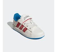 Hallenschuh ADIDAS SPORTSWEAR "ADIDAS MARVEL SPIDER-MAN GRAND COURT", Mädchen, Gr. 36, blau (cloud weiß, pure ruby, bright blau), Synthetik, Schuhe Hallenschuh, für Kinder & Jugendliche (79558531-36)