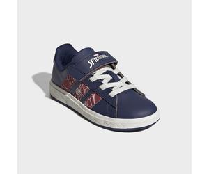 Hallenschuh ADIDAS SPORTSWEAR "ADIDAS MARVEL SPIDER-MAN GRAND COURT", Mädchen, Gr. 36, blau (dunkelblau, active maroon, sanftes weiß), Synthetik, Schuhe Hallenschuh, für Kinder & Jugendliche (44903710