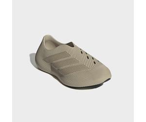 Hallenschuh ADIDAS SPORTSWEAR "PURECHILL SLIDES", Herren, Gr. 42, khaki three, gold rw, core schwarz, Synthetik, Schuhe Hallenschuh, inspiriert von adidas Climacool Sneaker für Frühling und Sommer (98