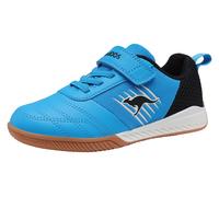 Hallenschuh KANGAROOS "K5-SUPER COURT EV", Mädchen, Gr. 36, blau (sky, jet schwarz), Synthetik, Textil, Schuhe Hallenschuh, Indoor Sportschuhe für Kinder und Jugendliche, mit Klettverschluss (75280817