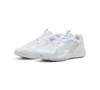 Hallenschuh PUMA "ACCELERATE PRO 4", Damen, Gr. 43, weiß (puma weiß, puma silber), Synthetik, Schuhe Hallenschuh, mit ProFoam-Dämpfung, federleicht (83895857-43) puma weiß, puma silber