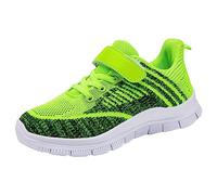Hallenschuhe Kinder Unisex Mesh Atmungsaktiv Sneaker mit Klettverschluss Leicht rutschfest Turnschuhe für Outdoor Fitness Flach Dicker Boden Dämpfung Sportschuhe Jungen Mädchen Laufschuhe Ganzjahres