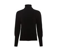 HALLHUBER Rollkragenpullover aus softem Lenzing™-EcoVero™-Feinstrick mit Puffärmeln figurbetont Black, 42