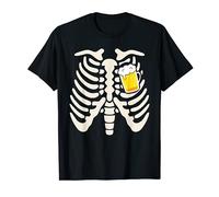 Halloween Beer Pong Geschenk Tee Skelett Funny Tee T-Shirt