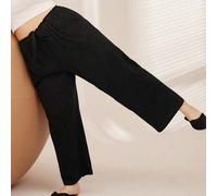 Halloween Damen Große Größen Schwarze Weiche 100% Reine Baumwolle Schlafhose Loungehose als Oberbekleidung Luftige Culotte Pyjamas Mode Lässig Bequeme