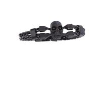 Halloween Feier Totenkopf Geflochtenes Armband aus Leder für Herren