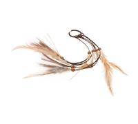 Halloween Geschenkideen Boho Haargummi mit Feder für Frauen Braun | Leichtes, Bequemes Haarseil, Vielseitig Tragbar, auch Armband oder Halskette Nutzbar