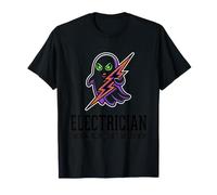 Halloween Ghost Lustiger Elektriker Lightning Bolt Gruseliges Wortspiel T-Shirt