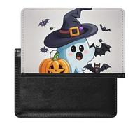 Halloween Ghost Reisepasshülle, sichere Reisebrieftasche, PU-Leder, Kreditkarten, Reisepass, Organizer, Tasche für Damen und Herren, weiß, Einheitsgröße, modern, weiß, Einheitsgröße, Modern