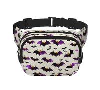 Halloween Gürteltasche mit Fledermaus-Aufdruck, mit verstellbarem Riemen, quadratisch, doppellagig, Unisex, überall