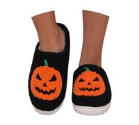 Halloween Hausschuhe Unisex Slip Lustige Slipper Flache rutschfest Pantoffeln Komfort Cozy Hausschuhe Plüsch Unisex Rutschen Damen rutschfeste Warme Halloween Weiche