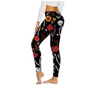 Halloween Hose Damen Leggings Blickdicht, Bunte Mit Kür eister Design Strumpfhose Muster Yogahose Bauchweg Leggins High Waist Yoga Pants Casual Sportleggings Moderne Tights Für Monster-Paraden