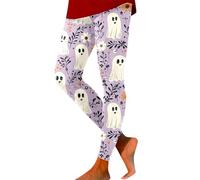 Halloween Hose Damen Leggings Blickdicht, Bunte Mit Kür eister Design Yogahose Shape Strumpfhose Bauchweg Leggins Lang Tights Gothic Sport Hosen Sexy Sportleggings Für Halloween-Partys