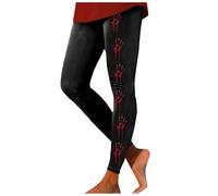 Halloween Hose Damen Leggings Blickdicht, Lustig Mit Festlich Thema-Druck Leggins Shape Yogahose High Waist Strumpfhose Push Up Tights Gothic Sport Hosen Sexy Sportleggings Für Monster-Paraden