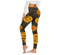 Halloween Hose Damen Leggings Blickdicht, Lustig Mit gruselige Bedruckt Yogahose Lang Strumpfhose Shape Leggins Bauchweg Laufleggings Stylisch Sportleggings Modische Tights Für Monster-Paraden