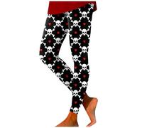 Halloween Hose Damen, Leggings Damen Blickdicht Lustig mit Spinnennetz Kürbis Muster Leggins Lang Strumpfhose Große Größen Yogahose Push up Thermoleggings Winter Funky Tights für Horror-Clubbing