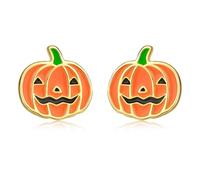 Halloween Kürbis Ohrringe für Damen 925 Sterling Silber Kürbis Ohrstecker Halloween Party Schmuck Kürbis mit lächelndem Gesicht für Damen, Mädchen, Teenager