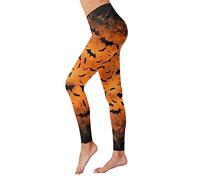 Halloween Leggings Damen Blickdicht, Strumpfhose Damen Blickdicht mit Lustig Geister Skelette Bedruckt Yogahose Shape Hose Bauchweg Leggins Lang Halloweenkostüm Tights für Karneval/kostümpartys