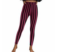 Halloween Leggings Damen Sexy Ringelhose Gothic Punk Festikostüm Stretch Streifen Hose Hohe Taille Sport Fitnesshose Eng anliegende Tights Pfirsichfarbene Hüft Yogahose Loungewear Heimhose Partyhose
