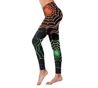 Halloween Leggings Damen, Strumpfhose Damen Blickdicht Bunte mit Kür eister Design Yogahose Shape Hose Bauchweg Leggins Lang Sport Hosen Gothic Kompressionshose Sexy Tights für Halloween-Feiern