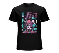 Halloween Neko Mancer Cat Necromancer Short Sleeve T-Shirt Black XL