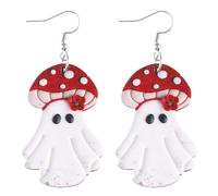 Halloween-Ohrringe, doppelseitig, bedruckt, Holz, Gothic-Party, baumeln | Halloween-Ohrringe für Urlaub, Strand, Statement, Urlaub, Festival, Alltag, Party, Tanz, Hochzeit