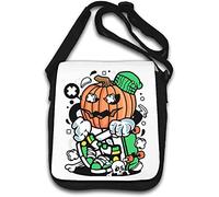 Halloween Pumpkins Skater Happy Halloween Skull Umhängetasche Weiß