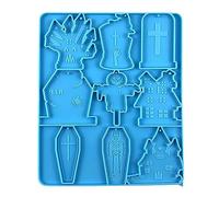 Halloween Sarg Schlüsselanhänger Silikonform Mit Loch Schlüsselanhänger Anhänger Handgemachte Form Valentinstag Geburtstagsgeschenk Schmuck Harz Anhänger Formen Für Die Schmuckherstellung