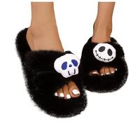 Halloween Schuhe Damen Elegant Außen Baumwolle Slipper Komfort Bequeme Rutschen Halloween rutschfeste Pantoffeln Winter rutschfest Hausschuhe Leicht Weiche Unisex Damen Gothic