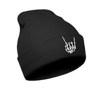 Halloween-Strickmütze mit Totenkopf-Motiv, Gothic, für Herren und Damen, cooles Emo-Gothic-Design, Geburtstag, Weihnachten, Skelett, Geschenke, Winter