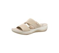 Jana Coshy Damen Hallux Pantolette mit Flexibler Sohle Elastisch, Mehrfarbig (Beige/Gold), 37 EU