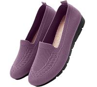 Hallux Valgus Schuhe Damen Weit Dehnbar Orthopädische Loafer Strick Stoffschuhe Leicht Slipper für Senioren Geschwollene Füße Bequeme Sommerschuhe Weiche Sohle Walking#01