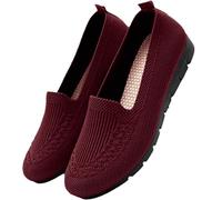 Hallux Valgus Schuhe Damen Weit Dehnbar Orthopädische Loafer Strick Stoffschuhe Leicht Slipper für Senioren Geschwollene Füße Bequeme Sommerschuhe Weiche Sohle Walking#01