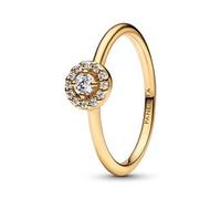 Halo-Ring für Damen mit Zirkonia, Timeless, IP Gold