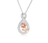 Halora Halskette Damen Silber 925, Infinity Kette Silber Damen Unendlichkeit Anhänger Ketten Silberkette Schmuck Geburtstags Geschenke für Frauen Freundin Sie White Zirkonia