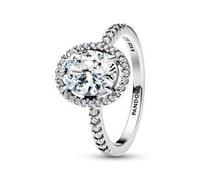 Haloring für Damen mit Zirkonia aus Sterlingsilber