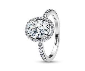 Haloring für Damen mit Zirkonia aus Sterlingsilber