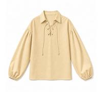 Haloumoning Kinder Piratenhemd Renaissance Schnürung | Schottischer Jacobite Ghillie Stil, Mittelalter Kostüm Oberteil, Halloween, Cosplay, Alltag